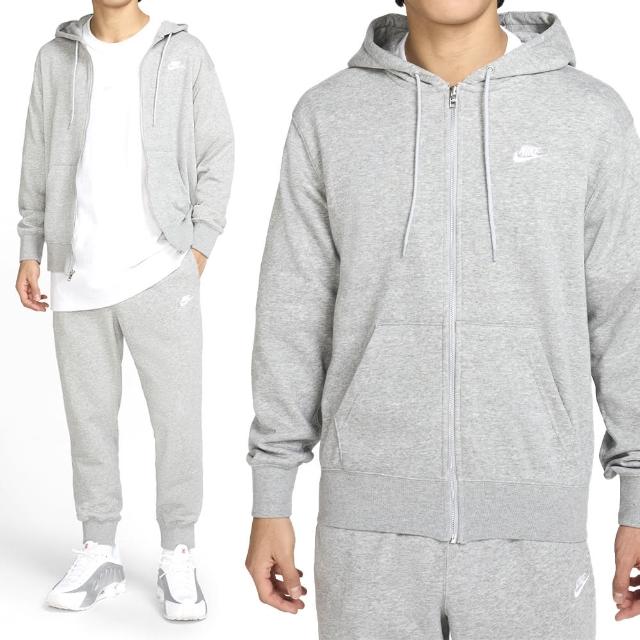 【NIKE 耐吉】Club FT FZ Hoodie 男款 灰色 運動 休閒 毛圈布 帽T 連帽 外套 FN3885-063