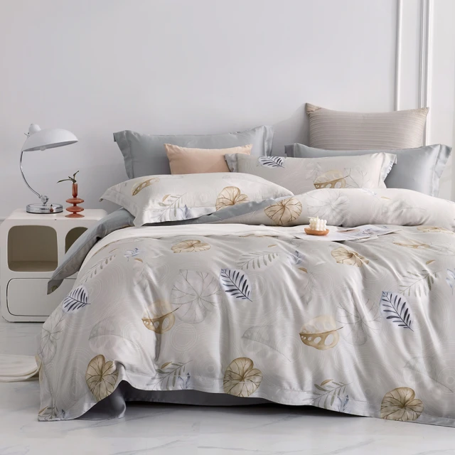 DUYAN 竹漾DUYAN 竹漾 60支100%天絲三件式兩用被床包組 / 流葉綣雨 台灣製(單人)