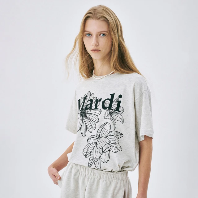 MARDI MERCREDI 三花印花短TEE 燕麥色 經典小雛菊 黑花 TSHIRT TRIPLE FLOWER