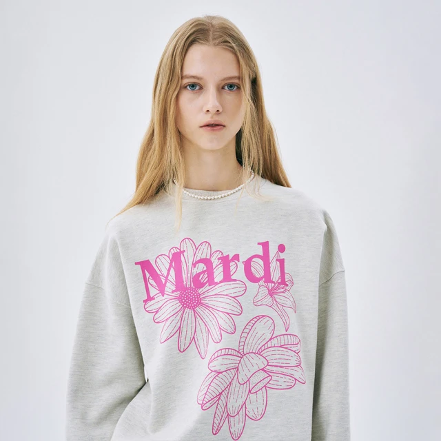 MARDI MERCREDI 三花印花大學TEE 燕麥色 經 MARDI MERCREDI 三花印花大學TEE 燕麥色 經典小雛菊 粉紅花 SWEATSHIRT TRIPLE FLOWER
