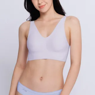【sloggi】ZERO FEEL TOP零感系列有機棉低V款背心式內衣(丁香軟糖)