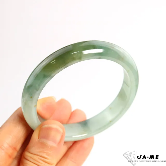 【JA-ME】天然A貨翡翠冰種飄花灑金玉鐲#18.5