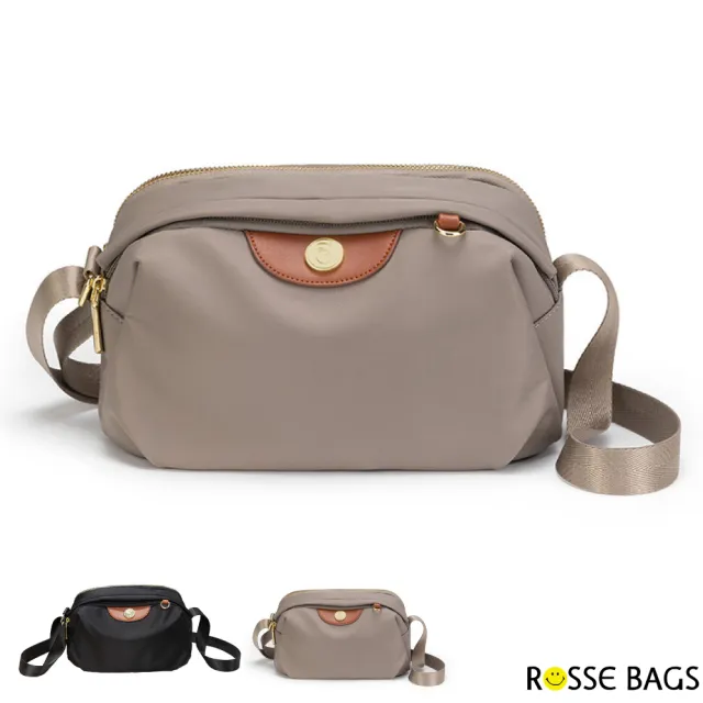 【Rosse Bags】通勤簡約輕盈單肩牛津布包(黑色/卡其色)