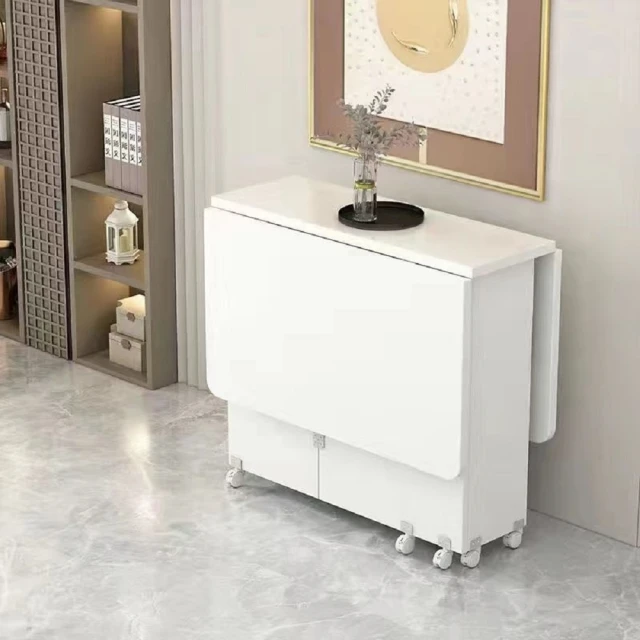 樂米 可移動折疊餐桌便攜式書桌咖啡桌收納櫃150x80x77cm(餐桌 書桌 收納櫃 折疊桌)