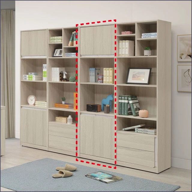 麗得傢居 泰勒4尺書桌書櫃組 L型書桌(可反向擺放 可伸縮)