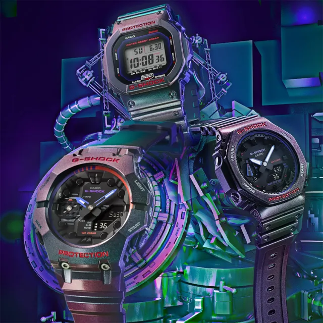 【CASIO 卡西歐】G-SHOCK 虛擬世界方形電子錶 情人節 禮物(DW-B5600AH-6)