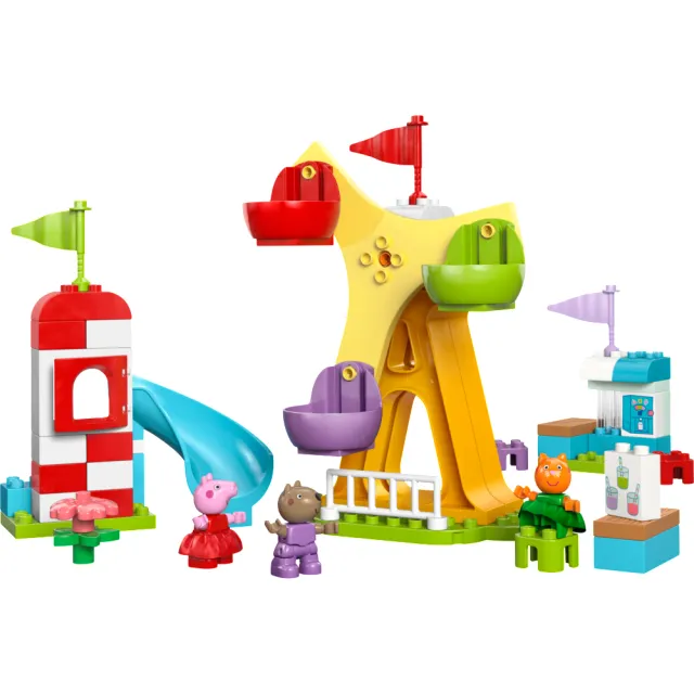 【LEGO 樂高】得寶系列 10453 露天遊樂園(佩佩豬 幼兒積木 兒童玩具 學習積木)