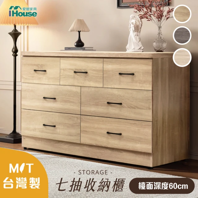 IHouse 台灣製 岩板+木心板 7抽收納櫃(免組裝斗櫃/