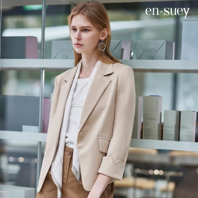 創翊韓都 正韓外套 方領切線西裝外套YAB1014-創翊韓都