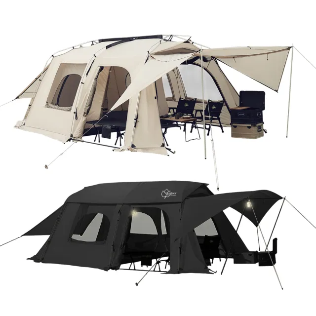 【Outdoorbase】沙丘隧道帳 光影 闇影(隧道帳 一房一廳 客廳帳 露營 逐露天下)