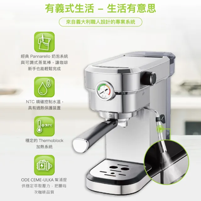 【LAICA 萊卡】職人義式半自動咖啡機(HI8101)