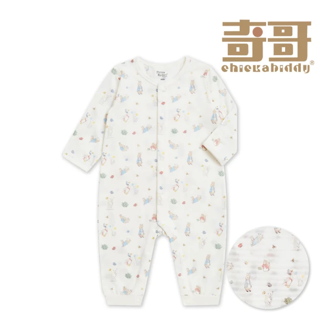奇哥 比得兔 嬰幼童裝 跳跳兔長袍妙妙裝/連身衣-天絲橫紋單