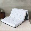 【小老闆寢具】雙人加大6尺 藍格調 天絲獨立筒13cm 摺疊床墊(摺疊好收納 租屋/外宿便攜)