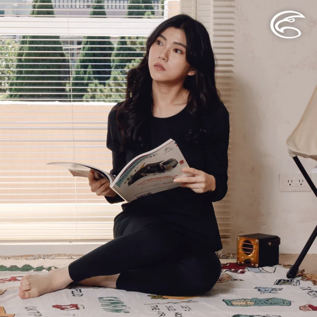 ADISIADISI 女小U領遠紅外線彈性速乾保暖衣 AU2421015 岩黑 S-2XL(磨毛 白竹炭 消臭 內著衣)