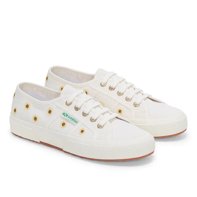 【SUPERGA】休閒鞋 女鞋 運動鞋 2750 經典系列 向日葵 刺繡 米白 S61436W-A03