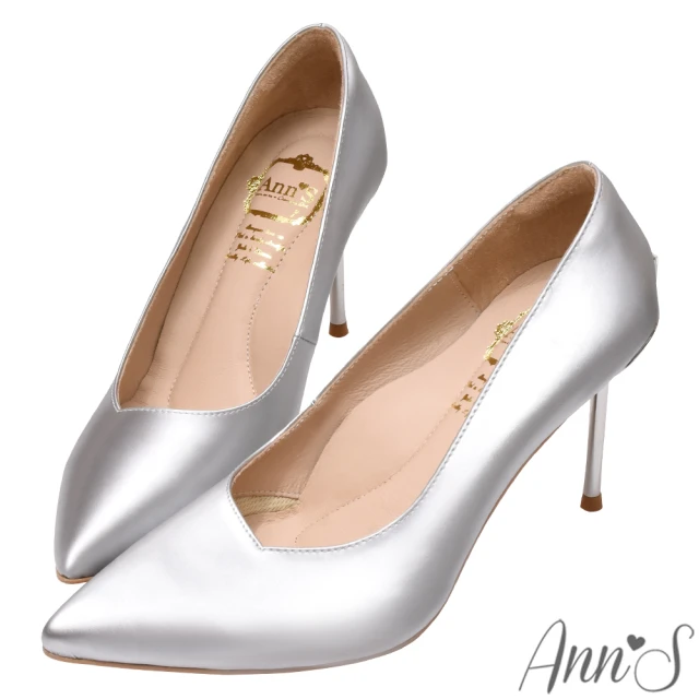 Ann’S 華麗滿鑽極度閃耀-優美弧線V口低跟尖頭婚鞋5cm