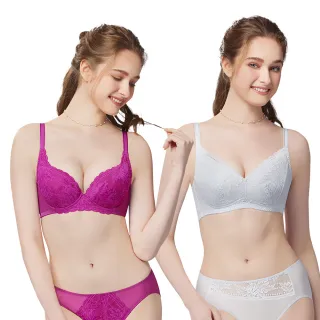 【Swear 思薇爾】2件組花羨系列B-E罩無鋼圈/一般鋼圈蕾絲舒適包覆女內衣(兩款任選)