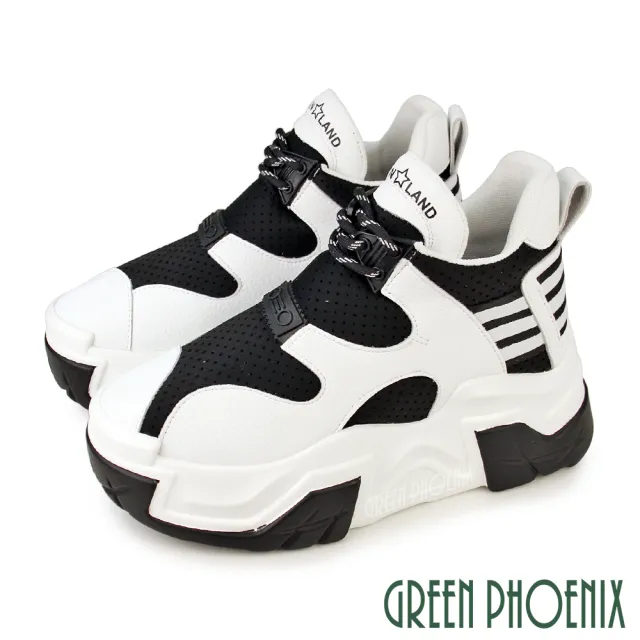 【GREEN PHOENIX 波兒德】女 運動鞋 小白鞋 老爹鞋 高筒休閒鞋 休閒靴 厚底(白色、黑色)