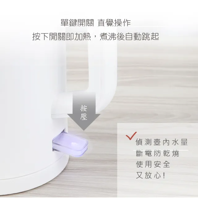 【AWSON 歐森】1.7 L 雙層防護電熱壺/快煮壺/電茶壺/煮水壺AS-HP0175(食品級304不鏽鋼)