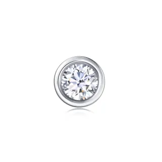 【點睛品】簡約圓形 18K金鑽石耳環-單隻