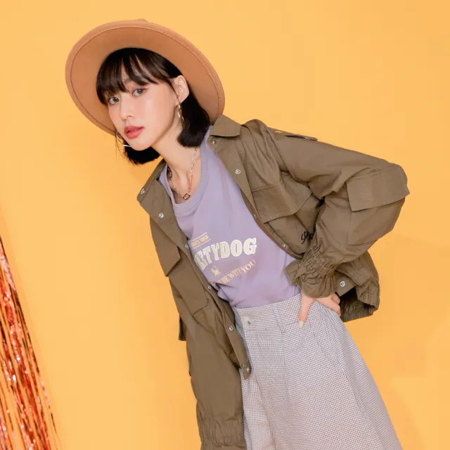 【OB 嚴選】高含棉率性縮口工裝短版風衣外套 《KG1223》