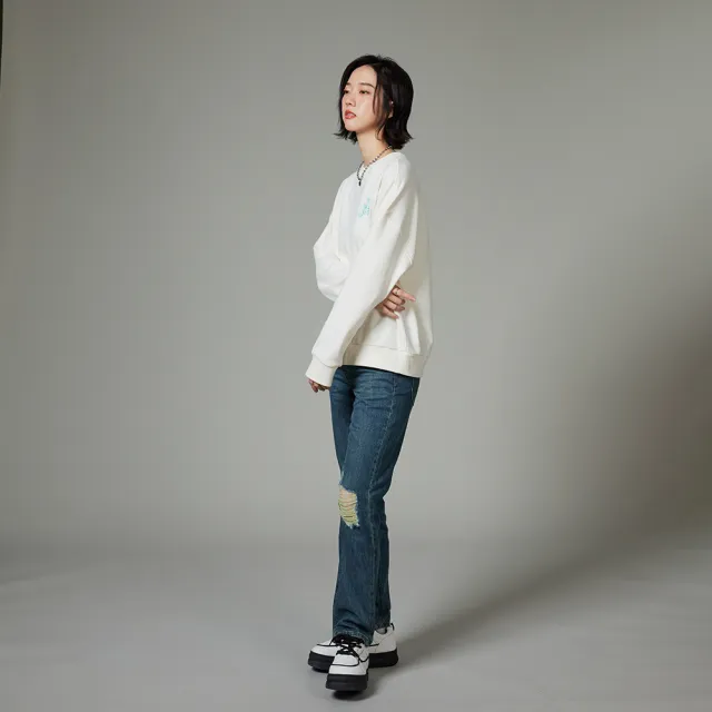 【Lee】女裝 牛仔褲 / 401 中腰合身小直筒 中藍洗水(LB417106231)