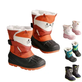 【橘魔法】男童 女童 可愛卡通動物厚保暖防水雪靴(兒童 雪靴 韓國 日本 滑雪 雪鞋 鞋子 童裝 童鞋)