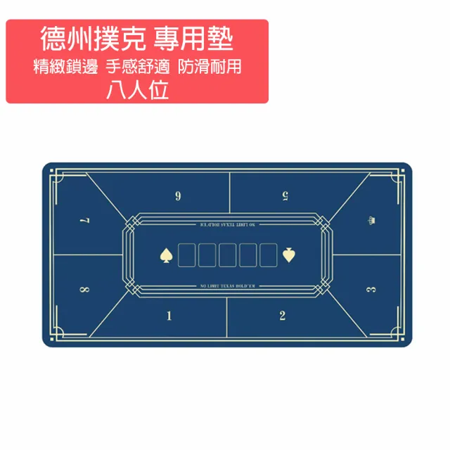 【愛家樂】Texas hold them 8人位德州撲克桌墊40*80cm(21點桌布 撲克桌墊 德州桌布 遊戲墊 電競滑鼠桌墊)