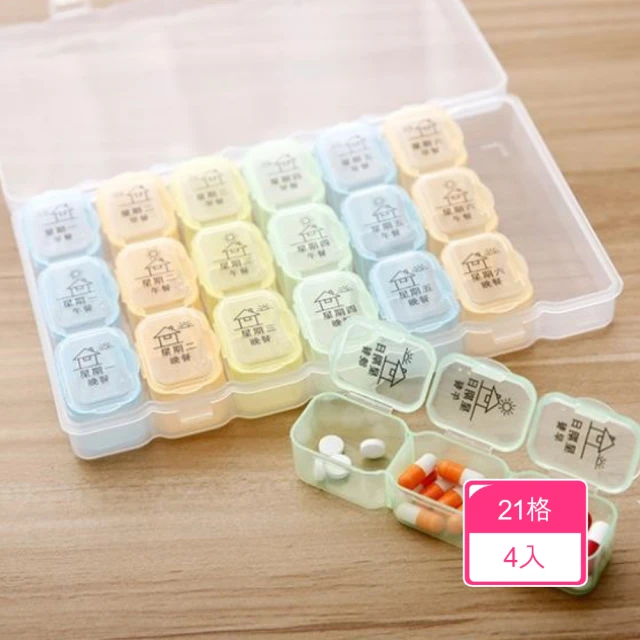 茉家 透明掀蓋式多格防潮藥盒(九格2入)評價推薦