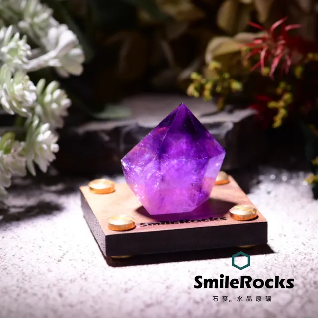 【SmileRocks 石麥】石麥水晶原礦 巴西紫水晶柱No.621030233(SmilePad 6X6底板)