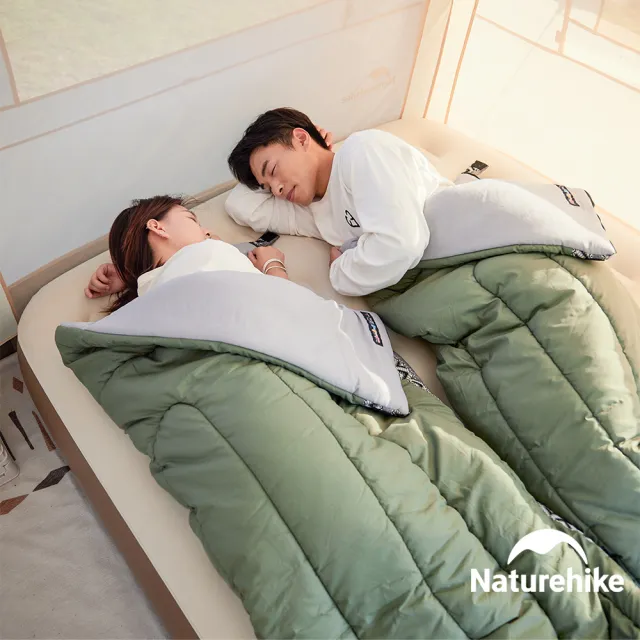 【Naturehike】超值2入組 L150質感圖騰透氣可拼接機洗信封睡袋 MSD05(台灣總代理公司貨)