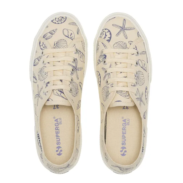 【SUPERGA】休閒鞋 女鞋  3750 輕量系列 海洋 貝殼 米黃色 S1133KW-A8H