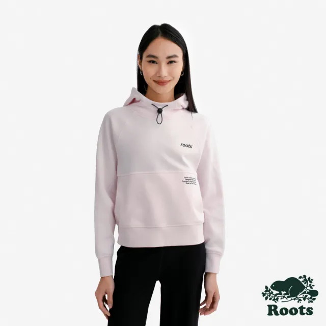 【Roots】Roots女裝- ACTIVE INTERLOCK 連帽上衣(珍珠粉)