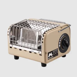 【WELLHIKE 玩客】復古奶茶迷你暖爐(暖爐 露營暖爐 瓦斯暖爐 小暖爐 卡式暖爐 取暖爐 迷你暖爐)