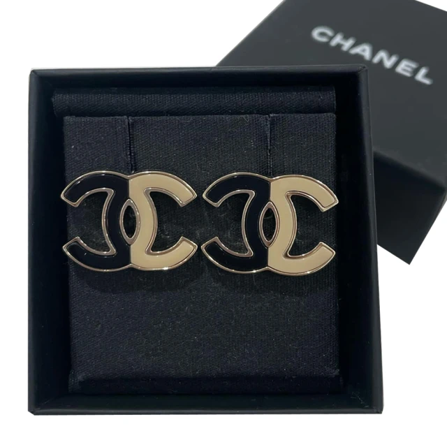 CHANEL 香奈兒 黑白水鑽耳環(銀色)好評推薦