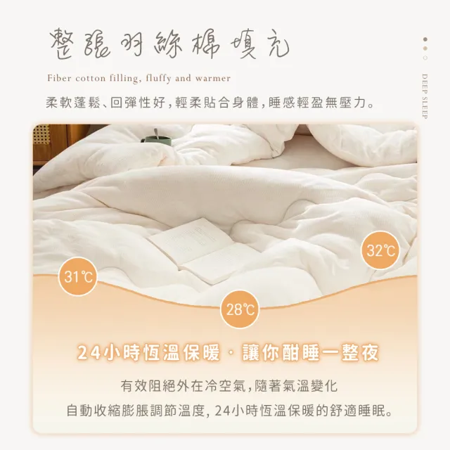 【BELLE VIE】華夫格原棉無染歐規可水洗冬被(200x230cm 棉被 被胎 羽絲絨被)