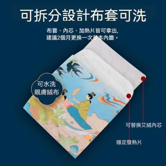 【楠陽艾】9檔調節-智能定時草本熱敷護膝(發熱墊 可☆☆☆膝 ☆敷☆ 艾絨熱敷 艾灸墊)