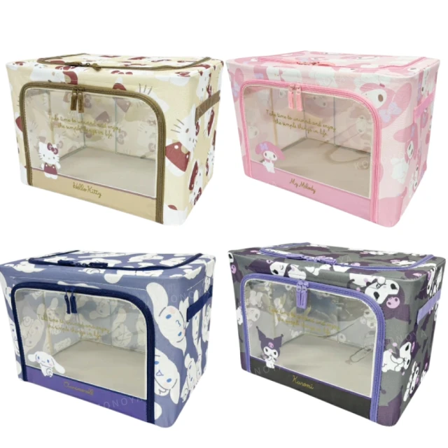 小禮堂小禮堂 Sanrio 三麗鷗 窗景摺疊收納箱 全身滿版款 Kitty 美樂蒂 酷洛米(平輸品)
