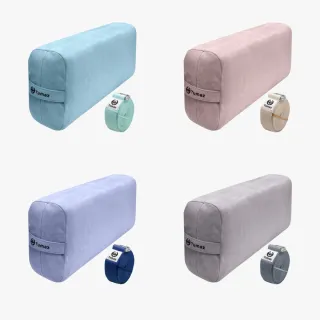 【Tumaz 月熊】雙面硬度瑜珈枕 附伸展帶(硬度一面40D一面50D)