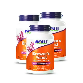 【NOW健而婷】啤酒酵母-200顆/瓶(3瓶組)
