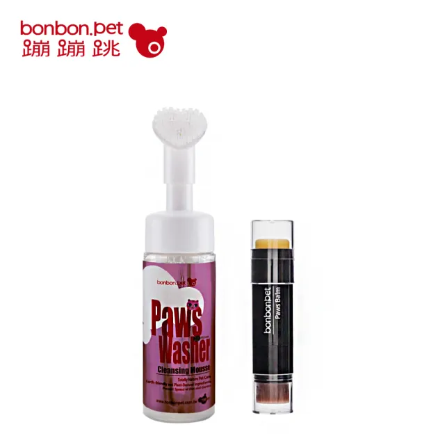 【bonbonpet 蹦蹦跳】蹦蹦跳玫瑰天竺葵 即期 貓咪清潔慕斯效期+護掌棒組(台灣製/下巴粉刺/肉墊彈性)
