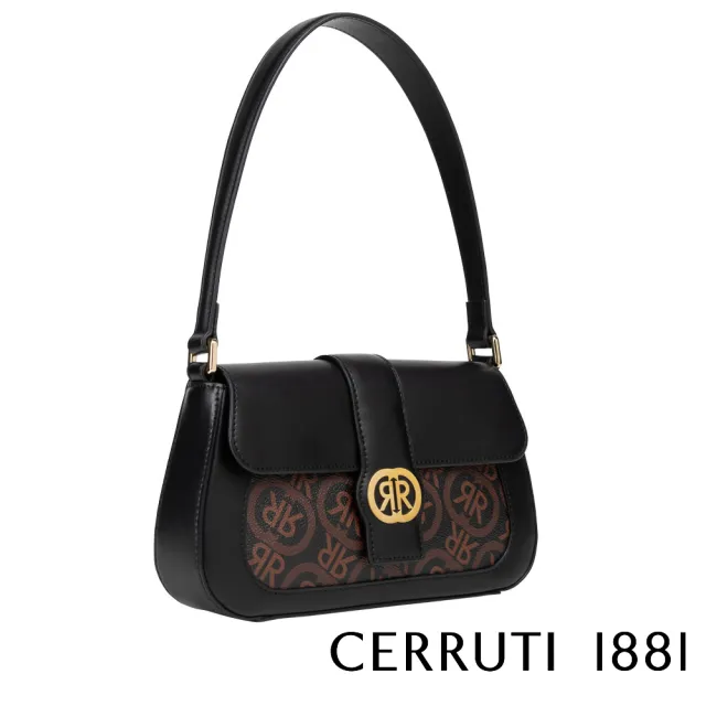 【Cerruti 1881】限量2折 義大利原裝進口 頂級小牛皮手提包/肩背包 CEBA05637M 全新專櫃展示品(黑色)