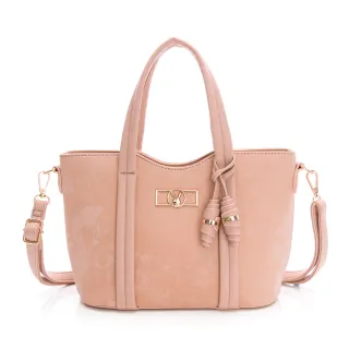 【PLAYBOY】手提包附長背帶 Satin系列(粉色)