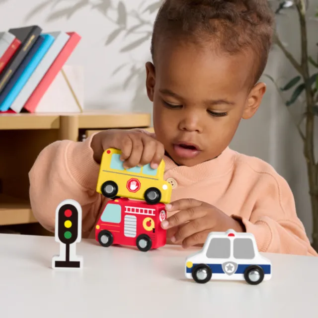 【Fisher price 費雪】木製小車組(寶寶安撫/嬰兒玩具/彌月禮/新生兒)