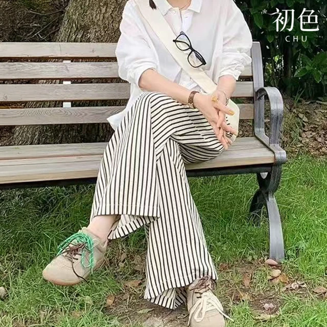 MOSS CLUB 中長版直筒休閒寬褲(黑 卡/魅力商品)品