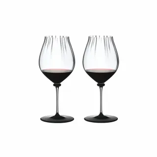 【Riedel】Fatto A Mano Performance 黑皮諾手工紅酒杯-透梗黑底-單杯裝-2入(頂級手工工藝品質)