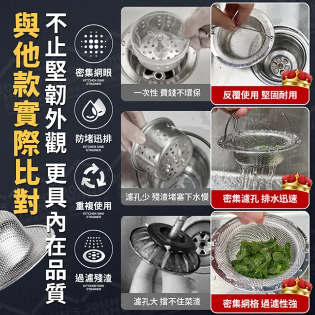 【JOHN HOUSE】304不鏽鋼水槽過濾網 防堵迅排 過濾網 防塞剩飯隔渣神器(大款)