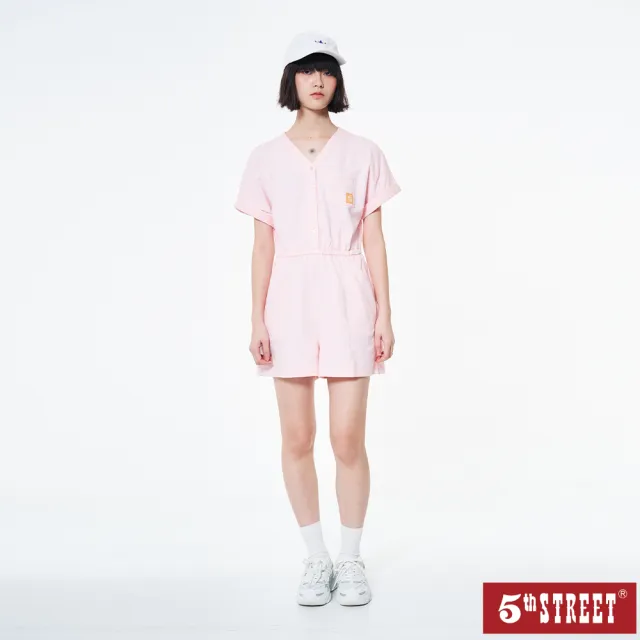 【5th STREET】女裝 連身短褲 短褲 V領 粉紅 紫色 黑色(9A6700)