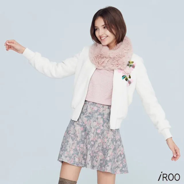 【iROO】優雅花卉短裙