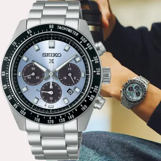 【SEIKO 精工】PROSPEX 冰藍熊貓錶 太陽能三眼計時手錶 木村勞款 送禮 禮物 推薦(SSC935P1/V192-0AH0U)